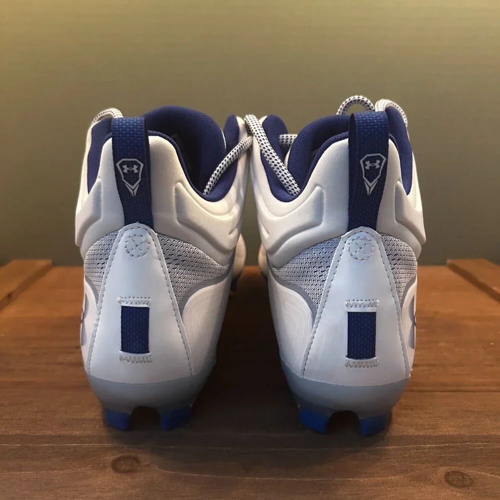 NWB Under Armour Men's Command MC Lacrosse Cleats Blue White Size 11
